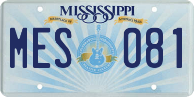 MS license plate MES081