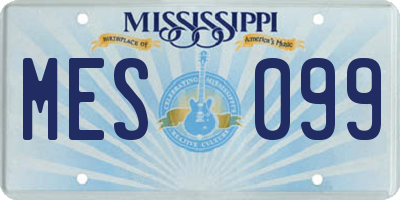 MS license plate MES099