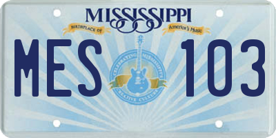 MS license plate MES103