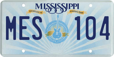 MS license plate MES104