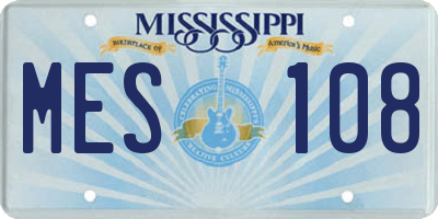 MS license plate MES108