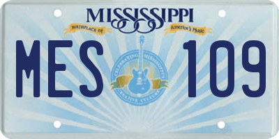 MS license plate MES109