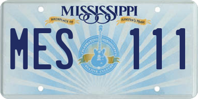 MS license plate MES111