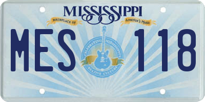 MS license plate MES118