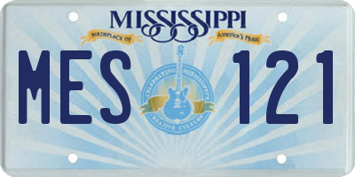 MS license plate MES121