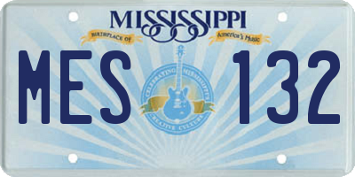 MS license plate MES132