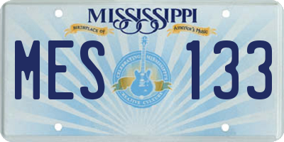 MS license plate MES133