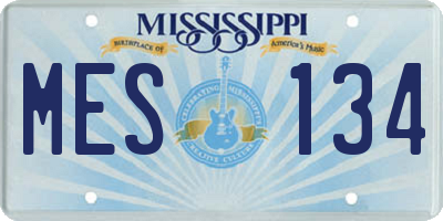 MS license plate MES134