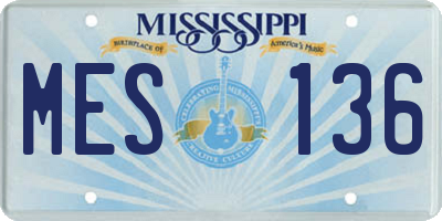 MS license plate MES136