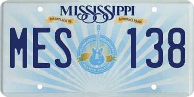MS license plate MES138