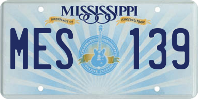MS license plate MES139