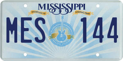 MS license plate MES144