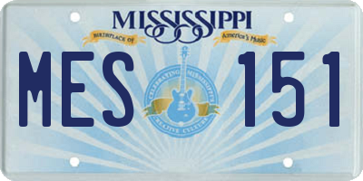 MS license plate MES151