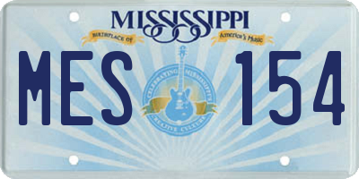 MS license plate MES154