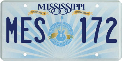 MS license plate MES172