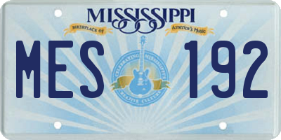 MS license plate MES192