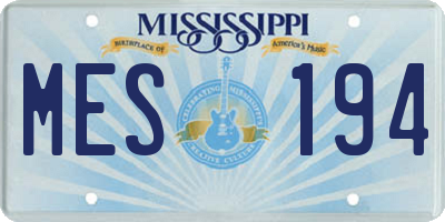 MS license plate MES194