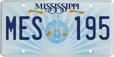 MS license plate MES195