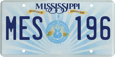 MS license plate MES196