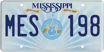 MS license plate MES198