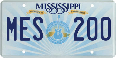 MS license plate MES200