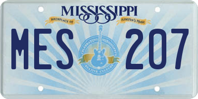 MS license plate MES207