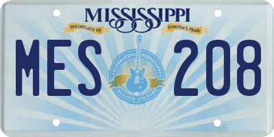 MS license plate MES208