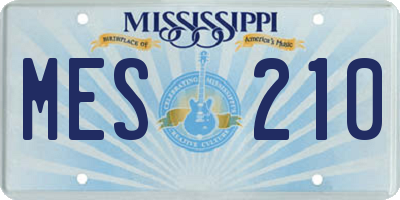 MS license plate MES210