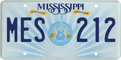MS license plate MES212