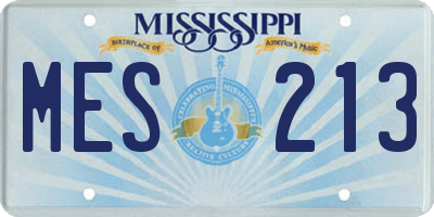 MS license plate MES213