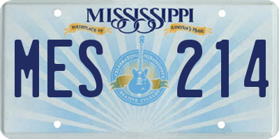 MS license plate MES214