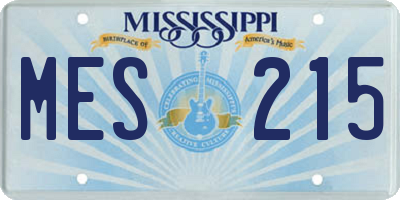 MS license plate MES215