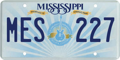 MS license plate MES227