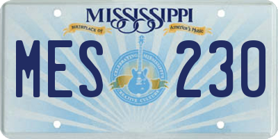 MS license plate MES230
