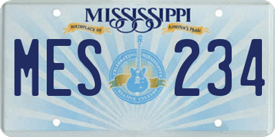 MS license plate MES234