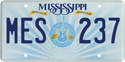 MS license plate MES237