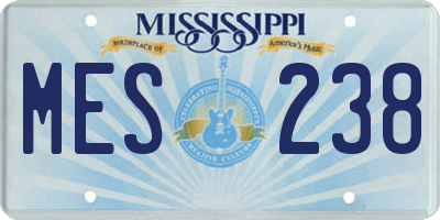 MS license plate MES238