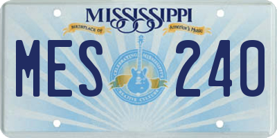 MS license plate MES240