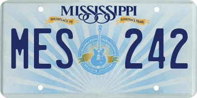MS license plate MES242