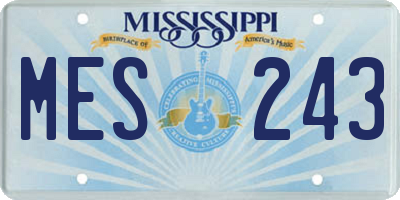 MS license plate MES243