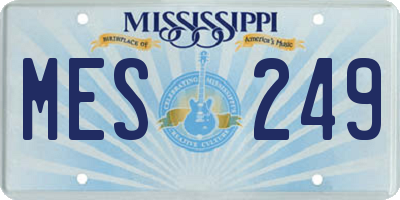 MS license plate MES249