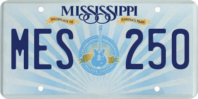 MS license plate MES250