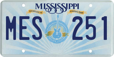 MS license plate MES251