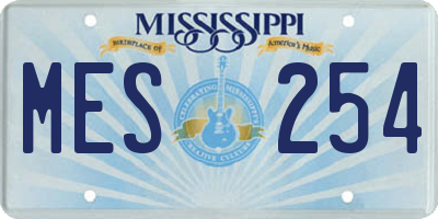 MS license plate MES254
