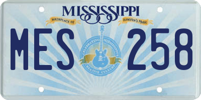 MS license plate MES258