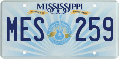 MS license plate MES259