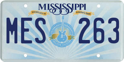 MS license plate MES263