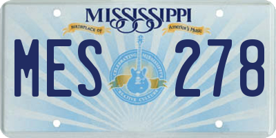 MS license plate MES278
