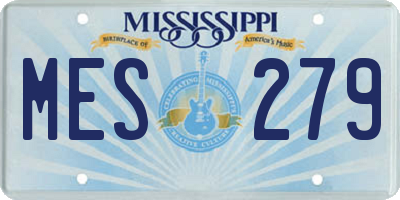 MS license plate MES279