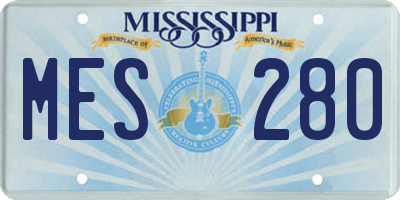 MS license plate MES280